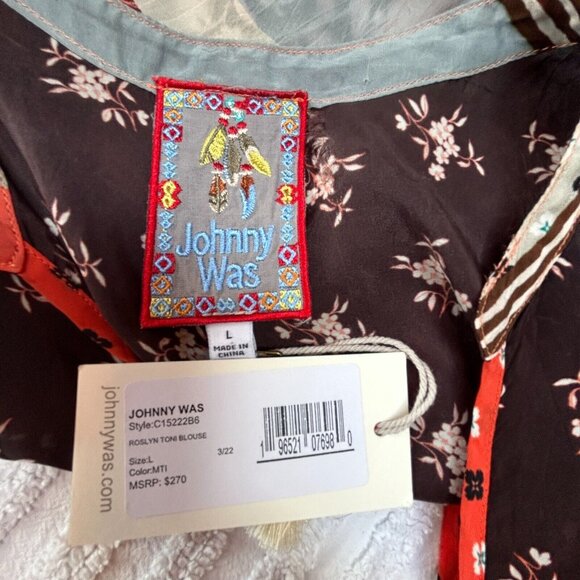 New Johnny Was Womens Size Large Rosalyn Toni Blouse Long Sleeve Multicolor - Picture 3 of 8